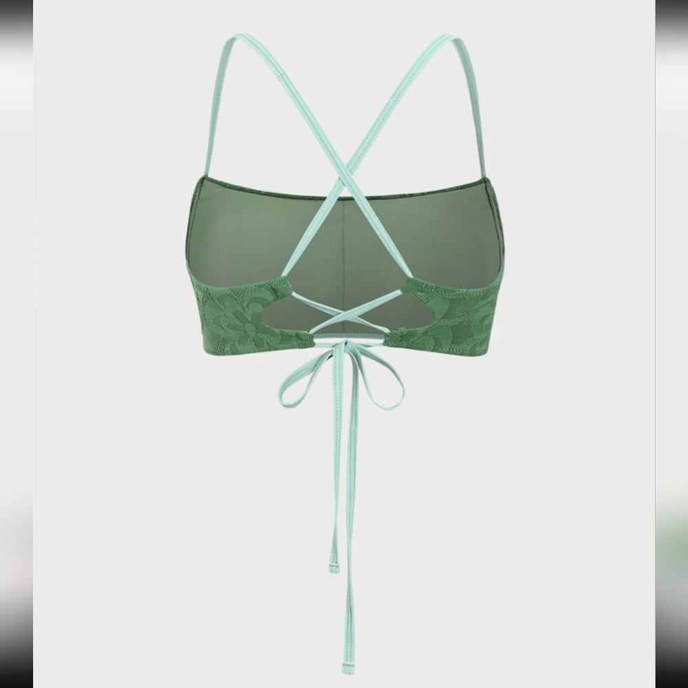 NWT Berlook Dark Green Jacquard Matching Bikini Set - Picture 8 of 9